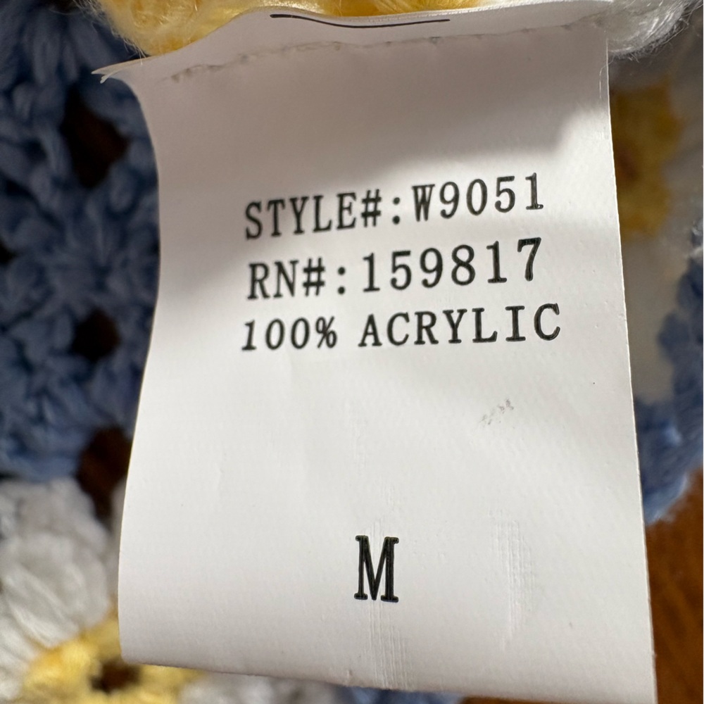 Altar’d State Crochet Tank Top Sleeveless Blue White Flowers Cottagecore M - Picture 8 of 9